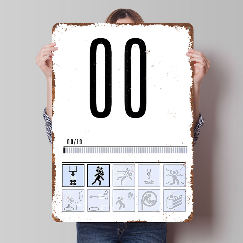 Retro Gaming Icons - Poster Ikon Mode Tantangan Portal 2,