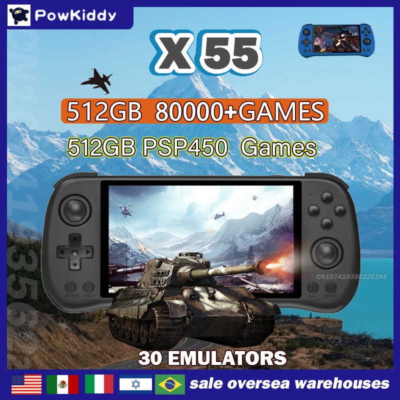 Retro Gaming La - 80000Game 512G POWKIDDY X55 5.5 inci