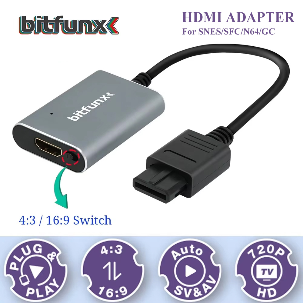Retro Gaming Design - Bitfunx 720P Svideo / AV Ke