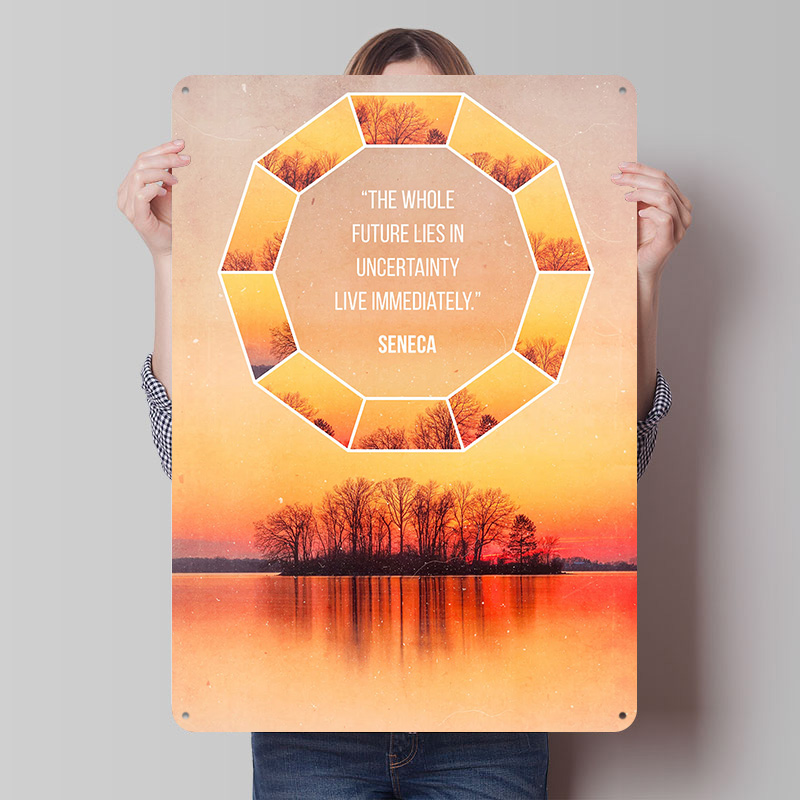 Retro Gaming Quotes - Seneca Quote 4 Poster Cetak Kustom