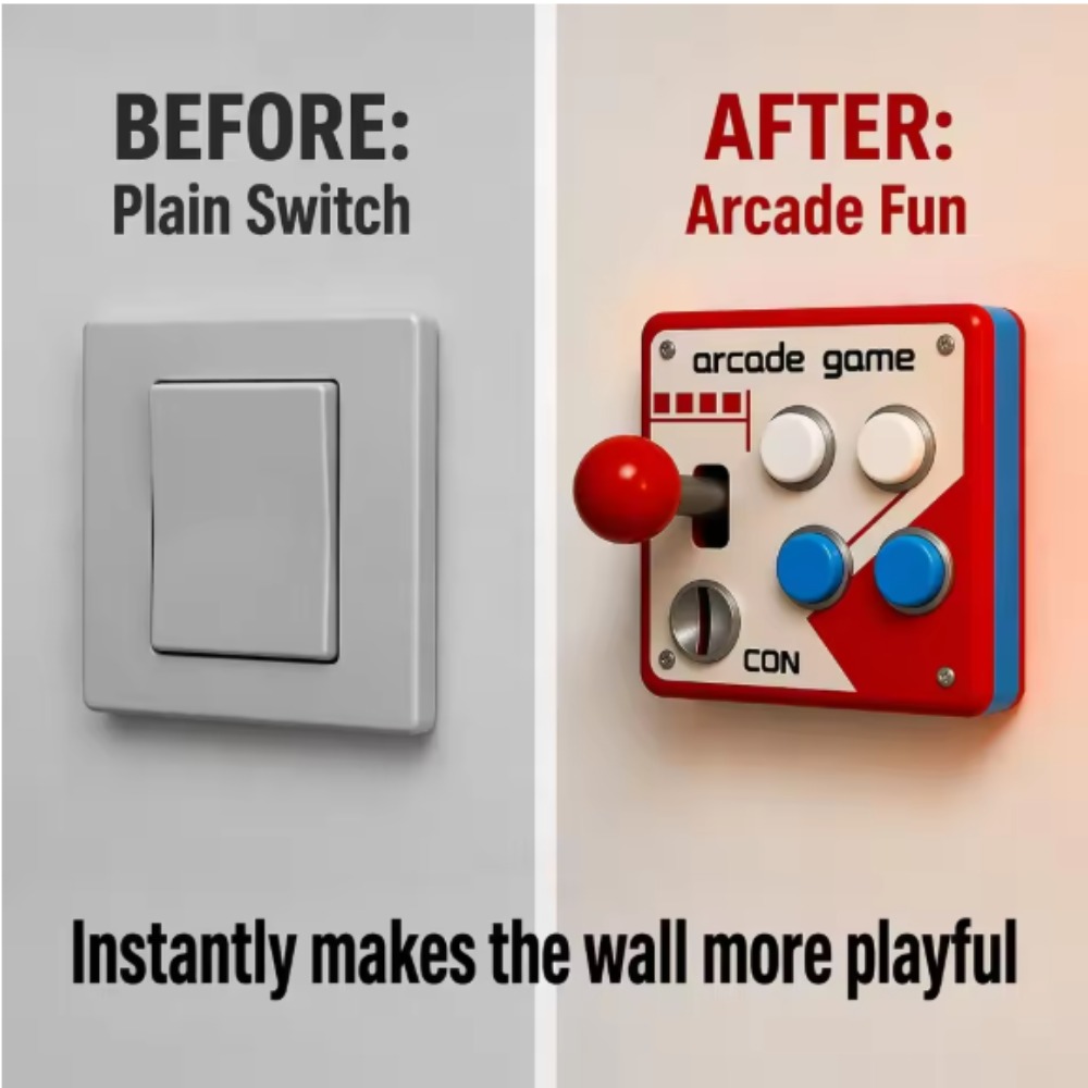 Arcade Stick Joystick - Penutup Pelat Sakelar Joystick Arcade Retro,