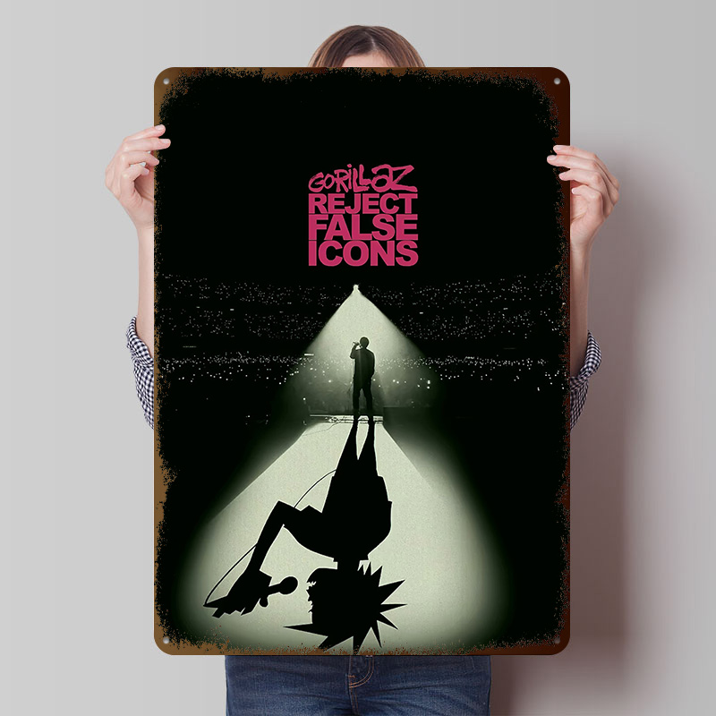 Retro Gaming Icons - Poster Cetak Gorillaz Reject False Icons,