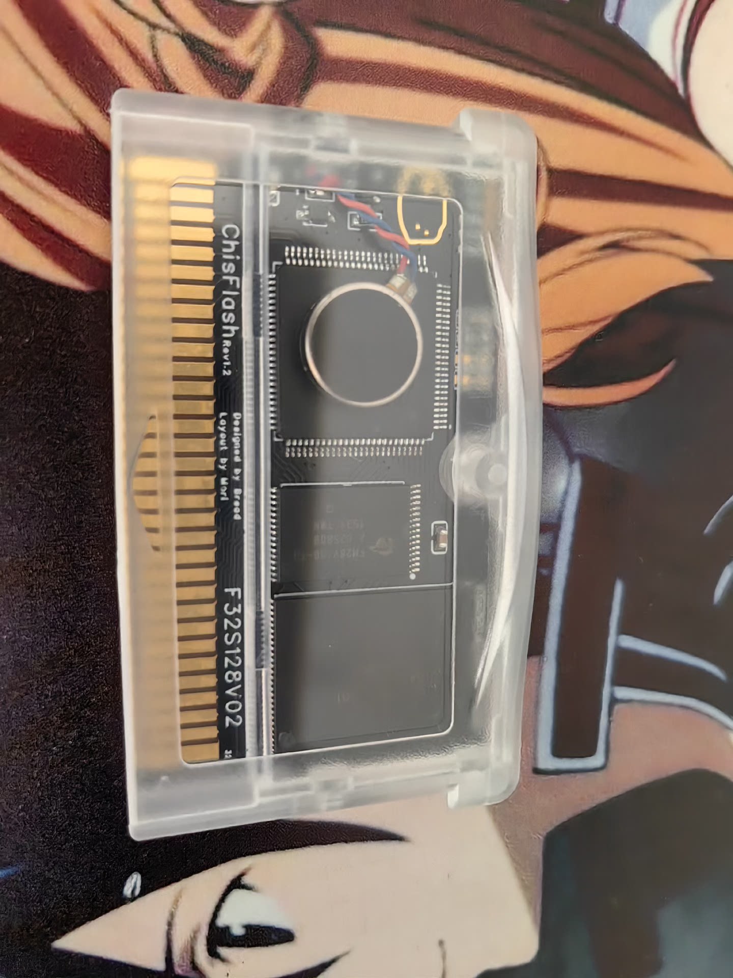 Game Boy Cartridge Holder - ChisFlash V1.2 FRAM Rumble Cartridge -