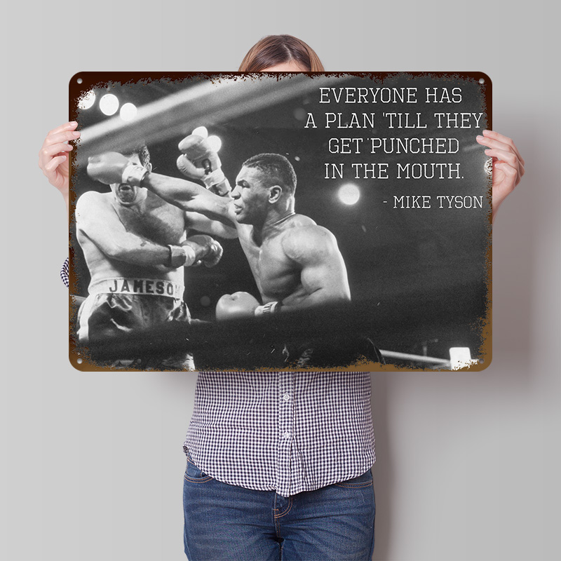 Retro Gaming Quotes - Poster Logam Tekstur 3D Kutipan Mike