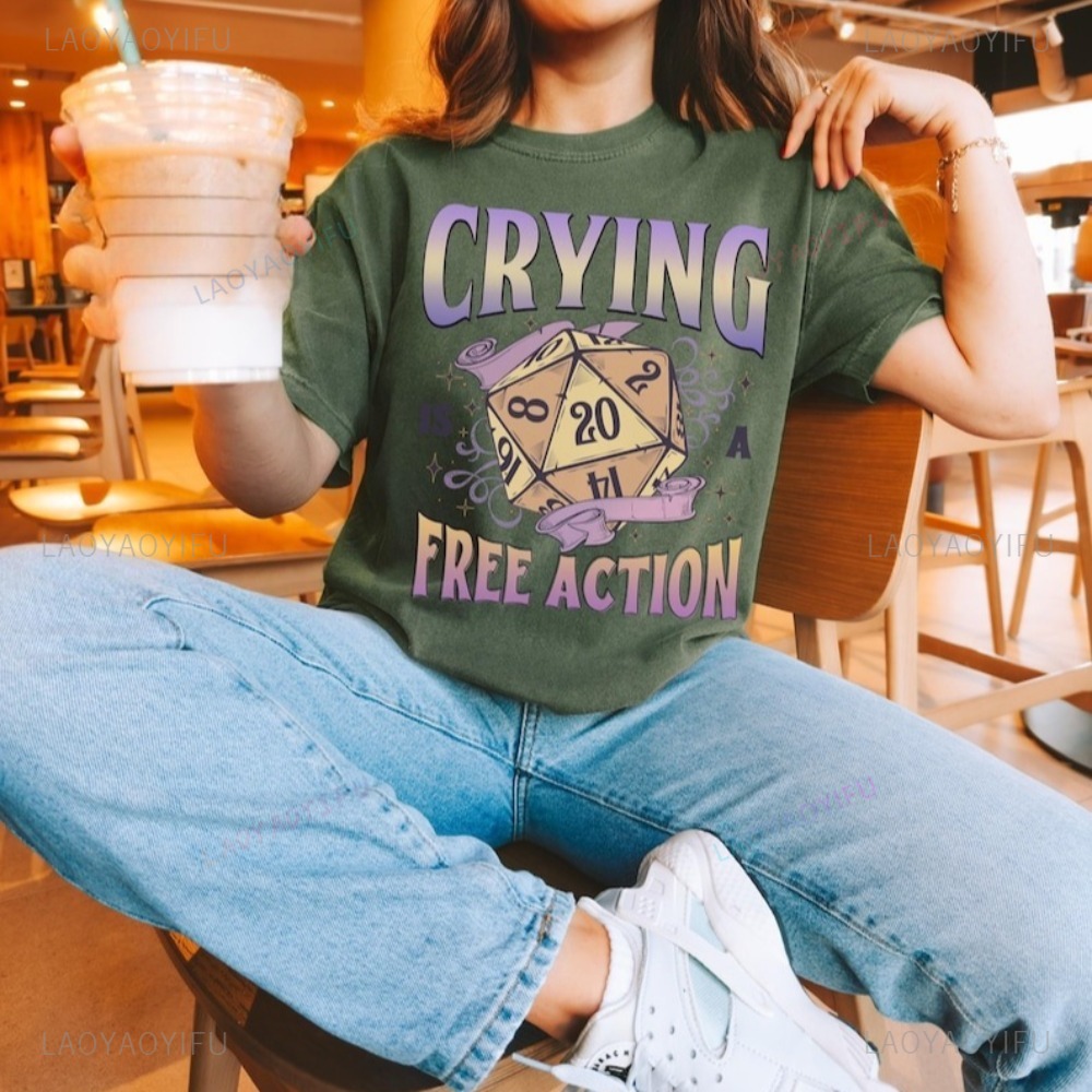 Kaos Lucu DnD Crying Is A Free - Retro Gaming Expo ulasan dan harga