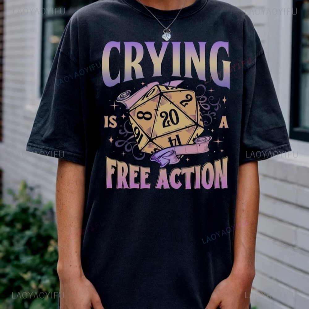 Kaos Lucu DnD Crying Is A Free - Retro Gaming Expo ulasan dan harga