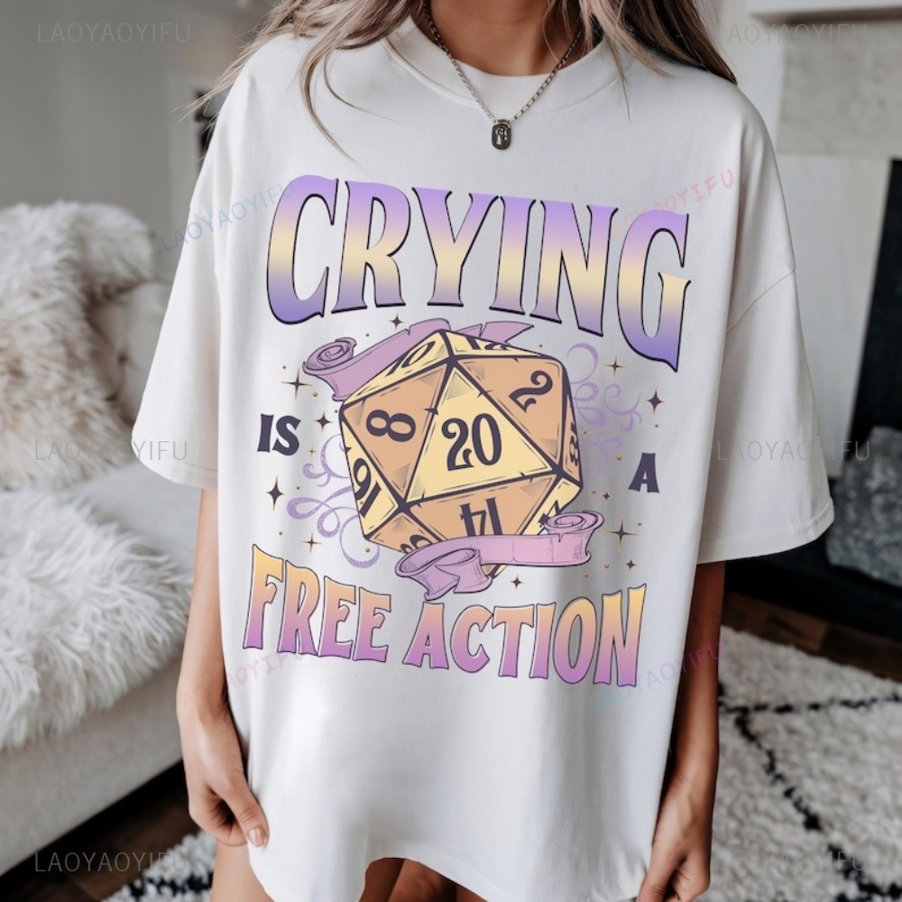 Kaos Lucu DnD Crying Is A Free - Retro Gaming Expo ulasan dan harga