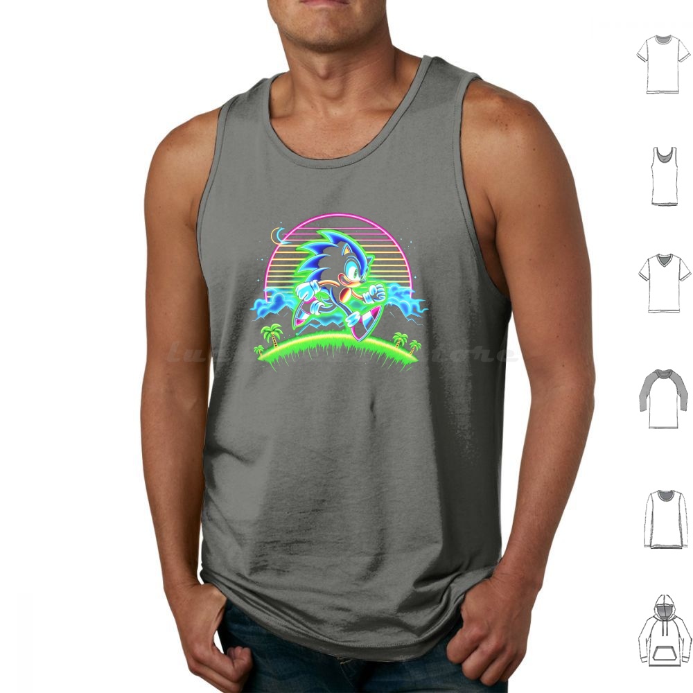 Tank Top Neon Motif Katun The  - Retro Gaming Icons ulasan dan harga