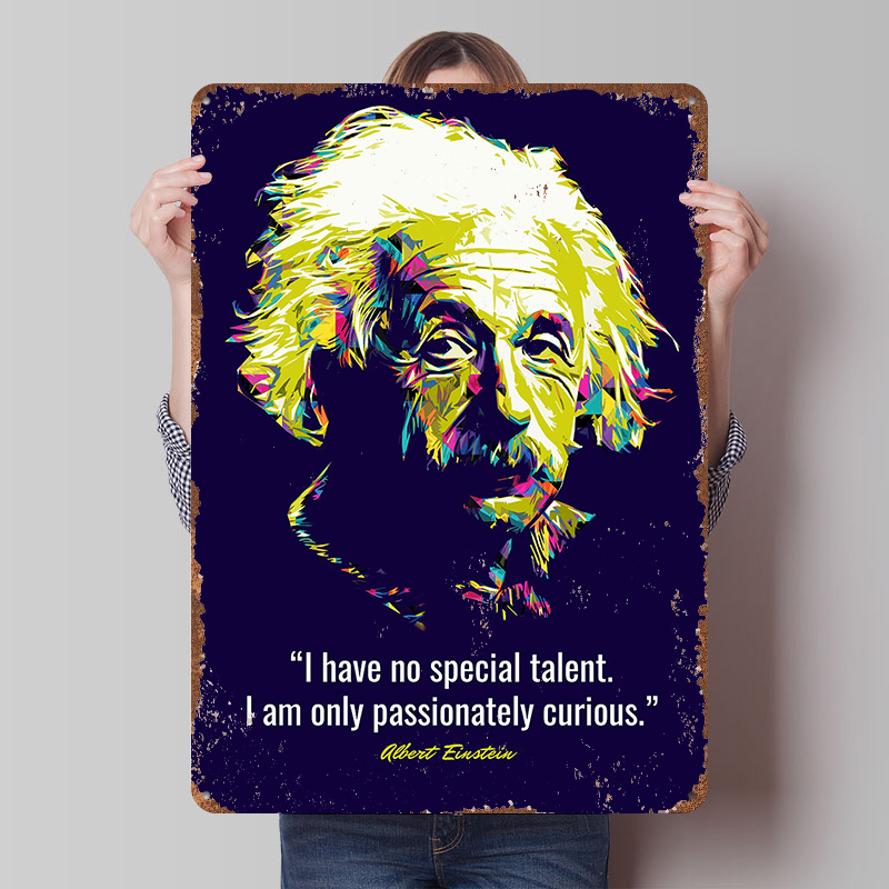 Poster Logam Albert Einstein,  - Retro Gaming Quotes ulasan dan harga