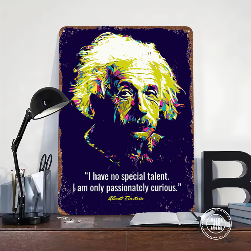 Poster Logam Albert Einstein,  - Retro Gaming Quotes ulasan dan harga